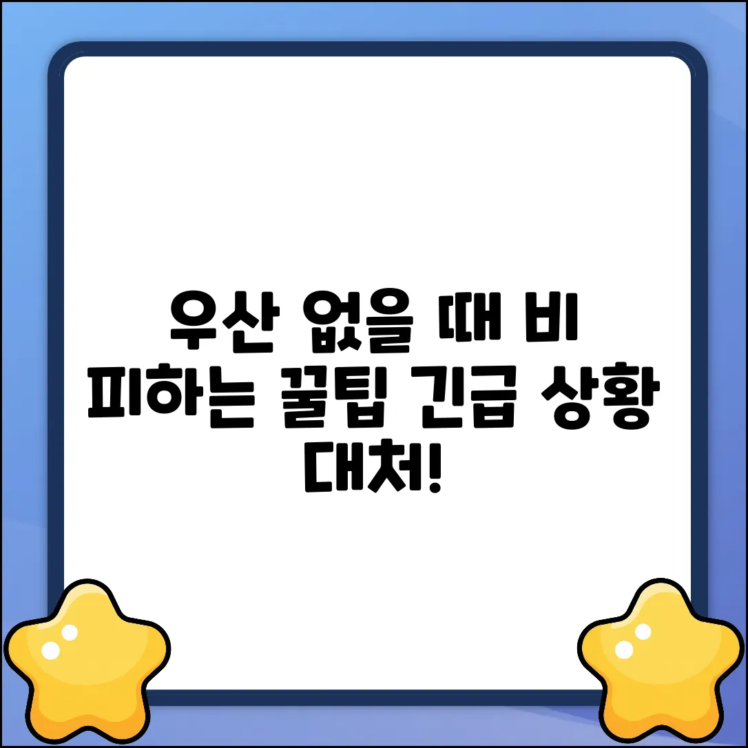 우산 없을 때, 비 피하는 꿀팁은?