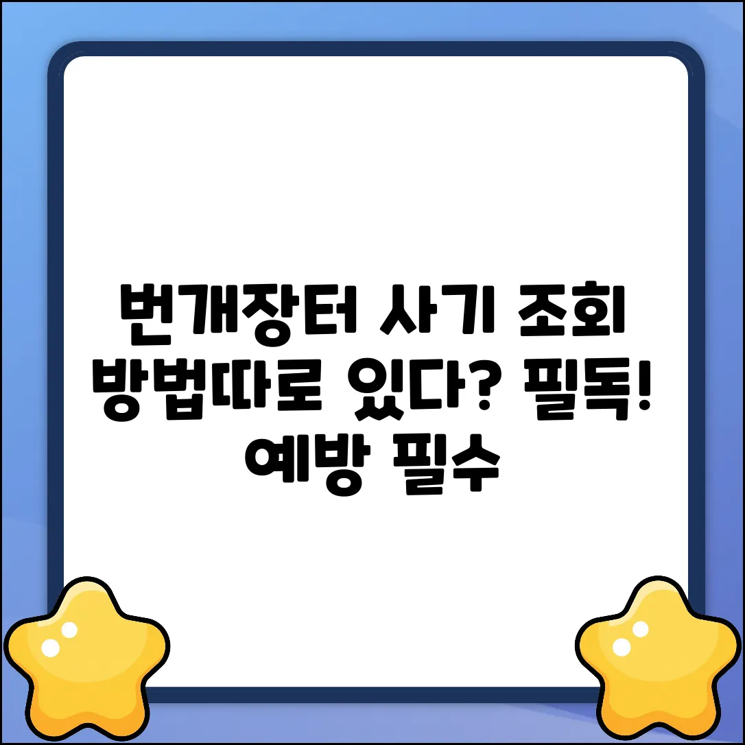 번개장터 사기, 조회 방법이 따로 있나?