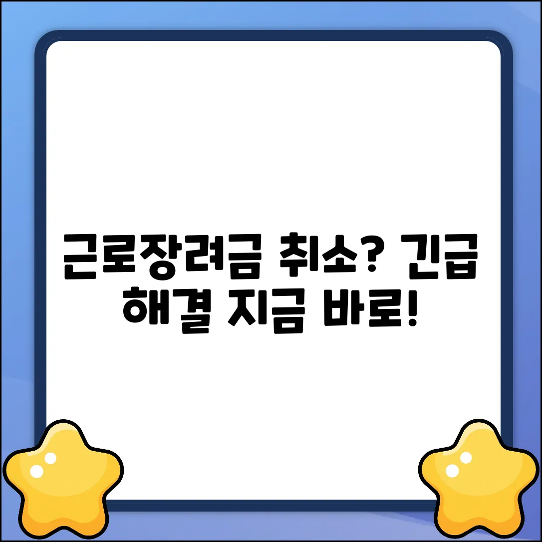국세청 근로장려금 취소? 누구나 쉽게 해결!
