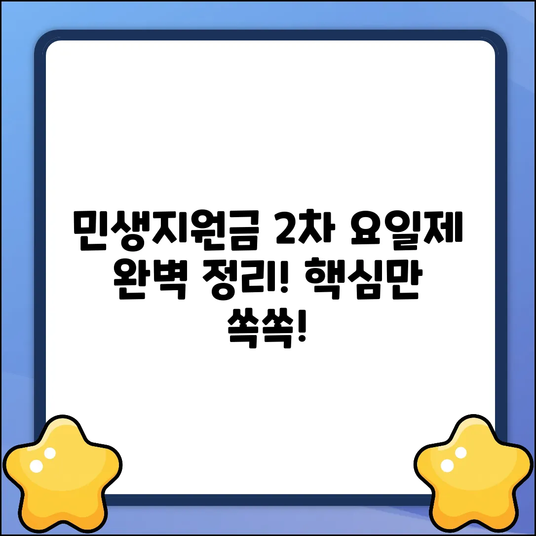 민생지원금 2차 요일제 완벽 가이드: 핵심만 쏙!