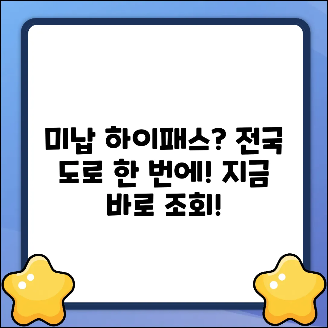미납 하이패스? 민자도로까지 한 번에 조회!