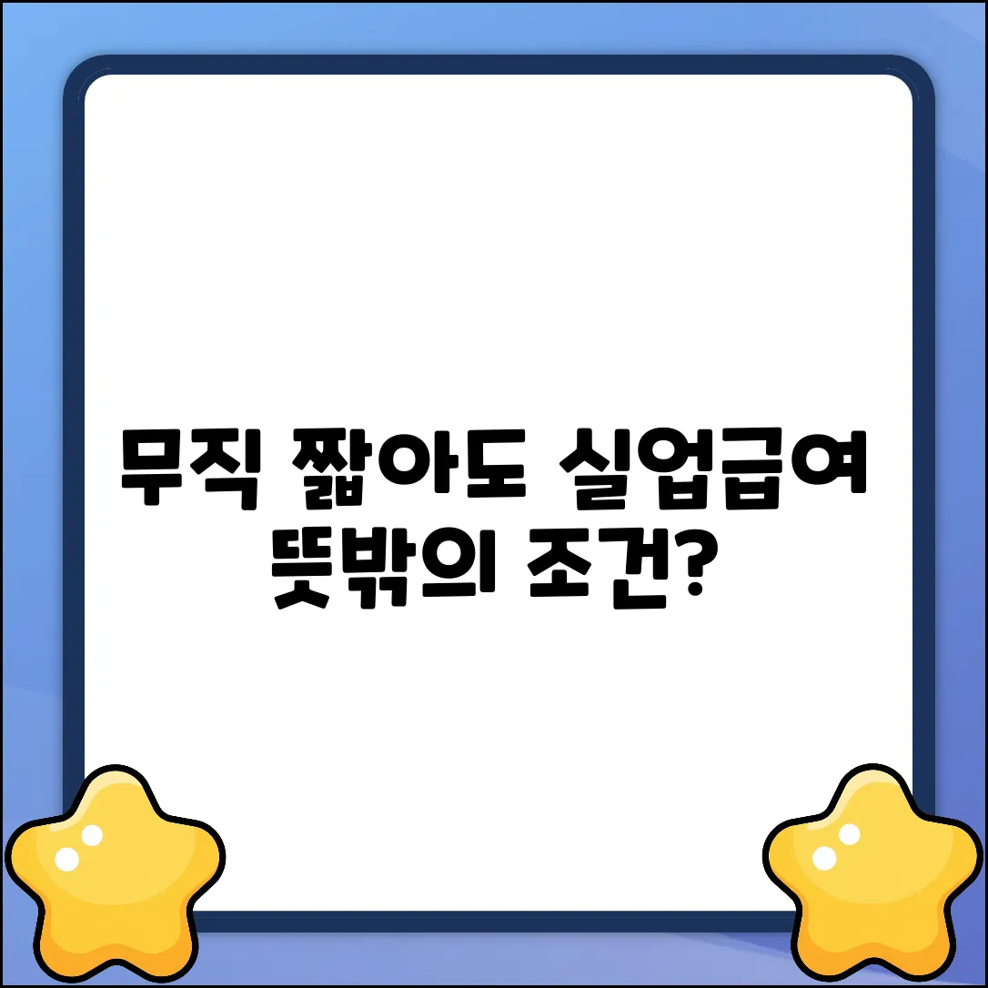 짧은 무직 기간에도 실업급여? 뜻밖의 조건!