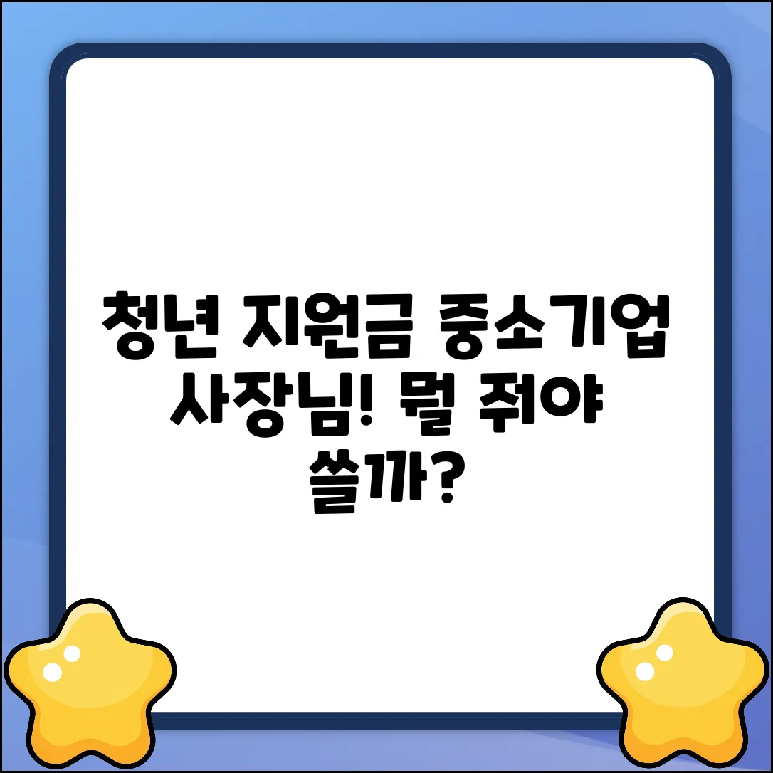 중소기업 청년 지원사업 5가지, 뭘 줘야 쓸까?