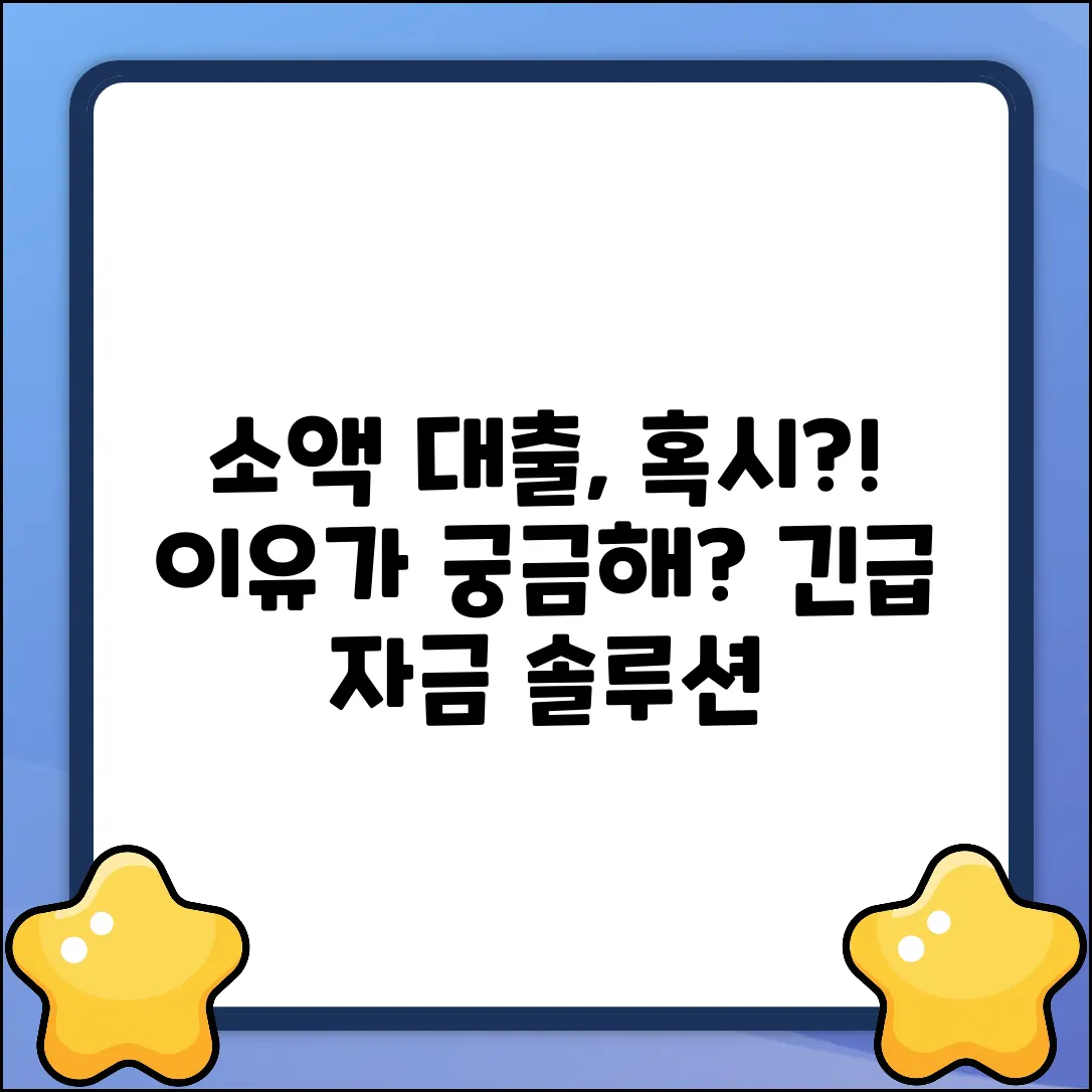 소액 대출, 혹시 당신도? 이유는?