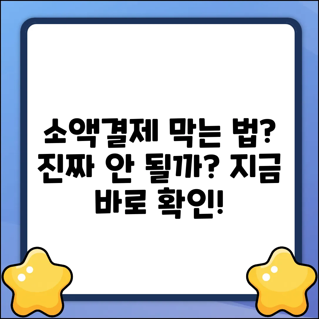 소액결제 차단, 진짜 안될까?