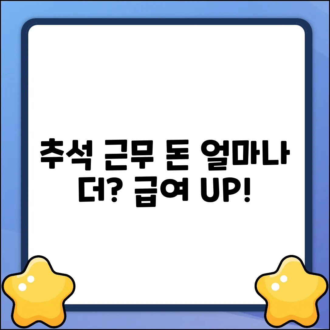 추석 연휴 근무! 급여 얼마나 더 받나?