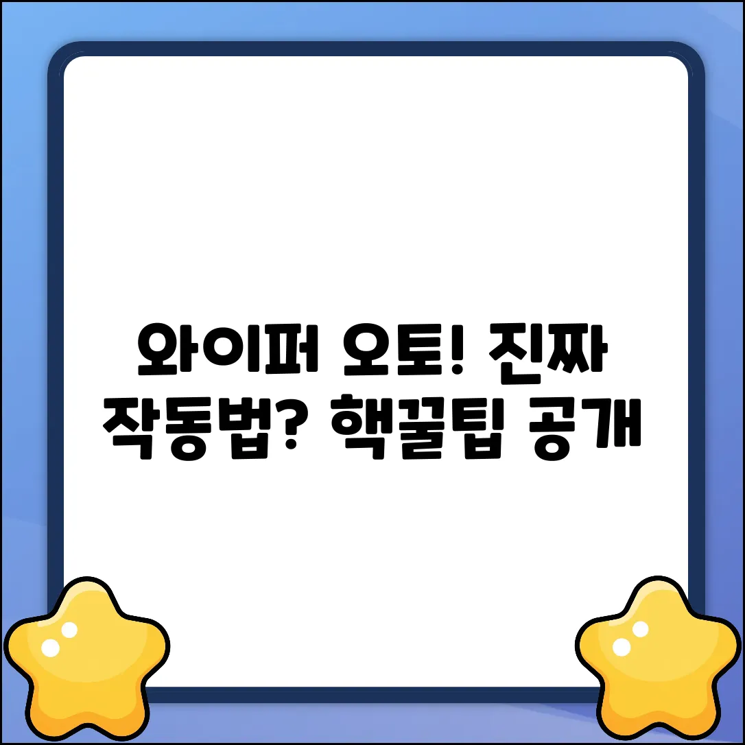 와이퍼 오토 작동, 진짜 되는 방법은?
