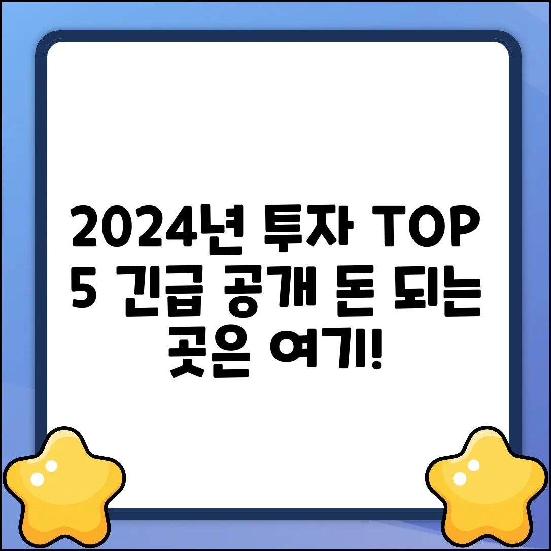 💰 2024년 투자할 만한 곳 TOP 5
