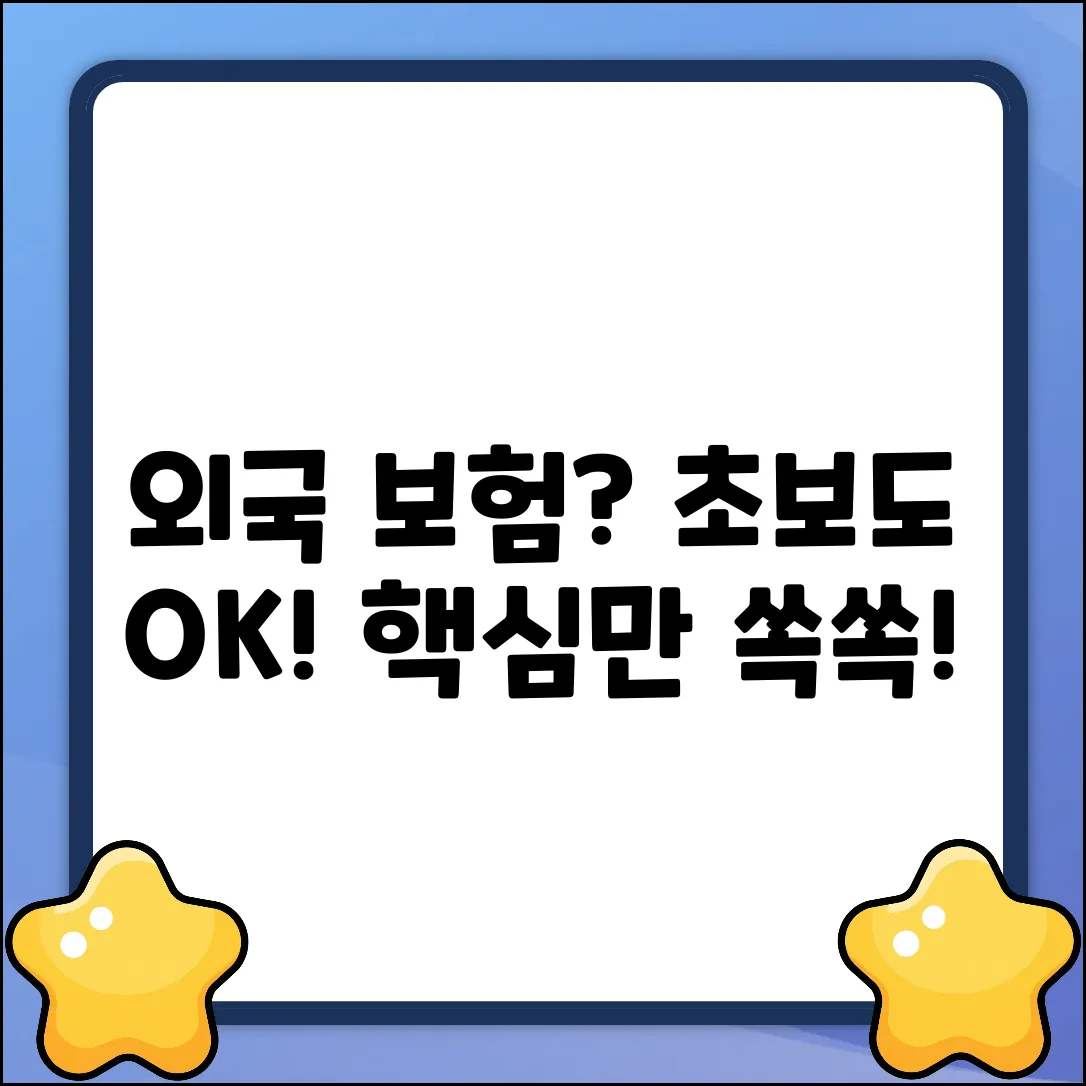 외국보험사? 초보도 쉽게! 핵심만 쏙쏙!