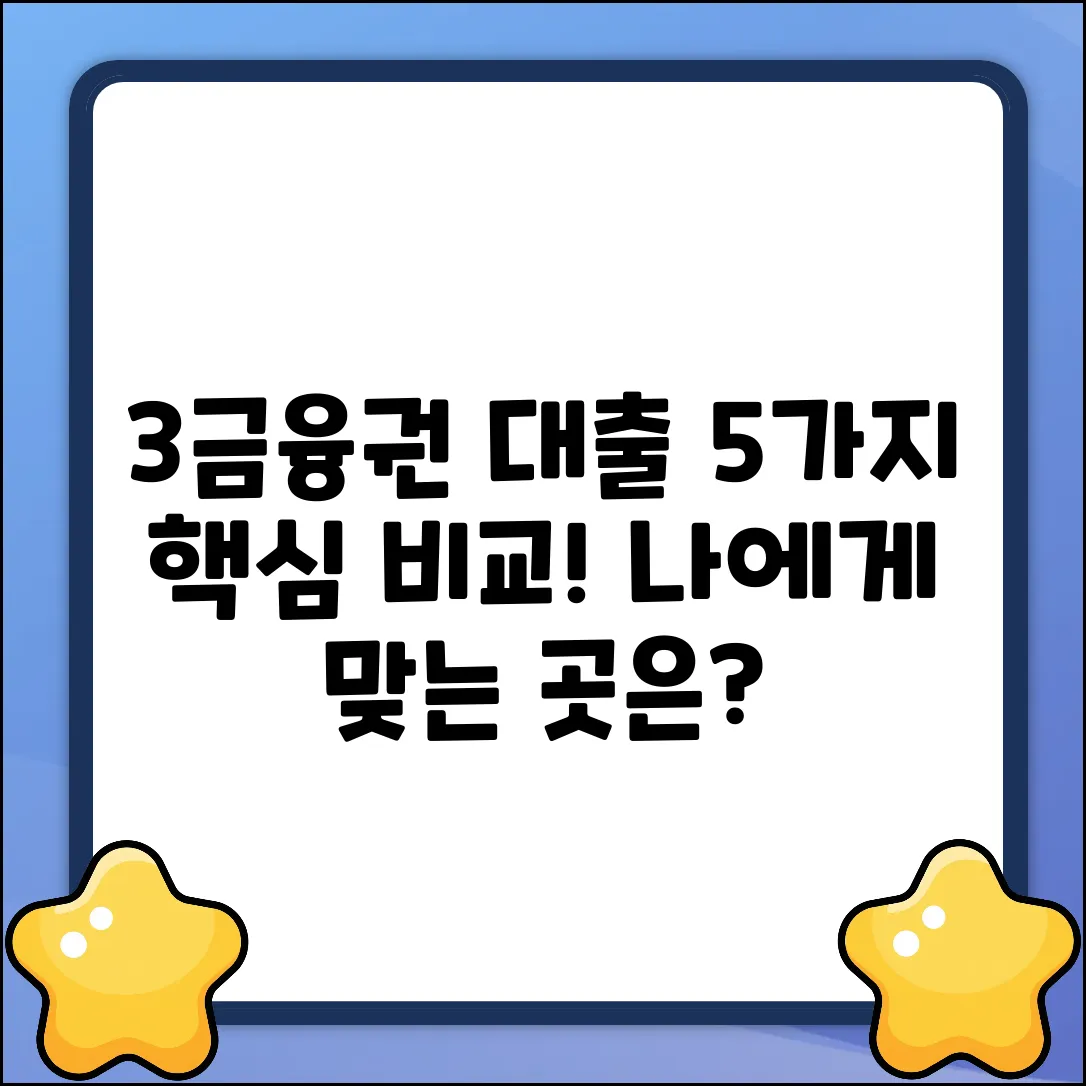 3금융권 대출 조건, 5가지 핵심 비교!