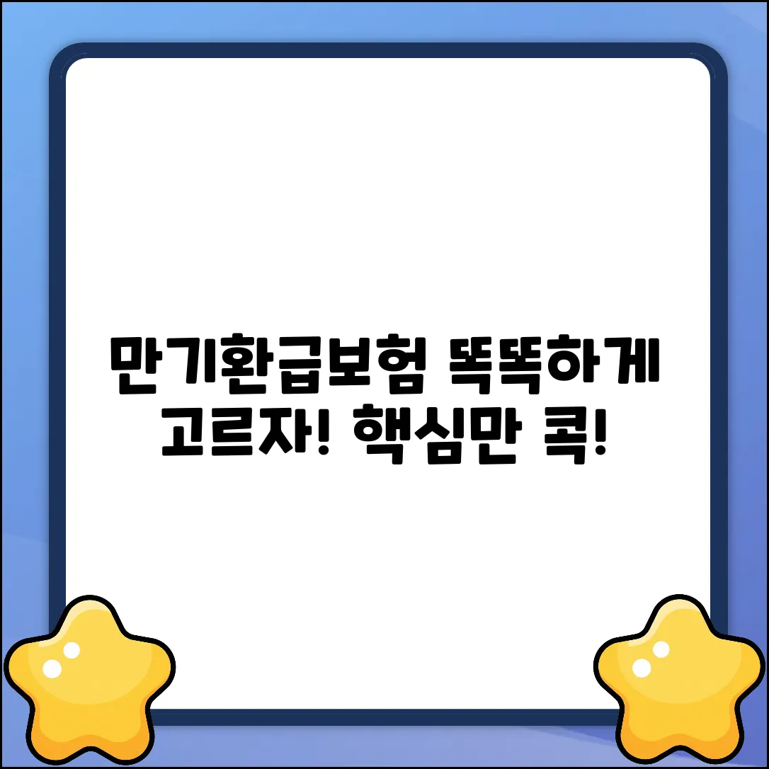 똑똑한 만기환급보험 선택, 핵심만 콕!