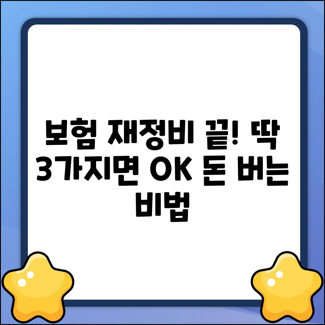 보험재정비, 딱 3가지로 끝내는 법