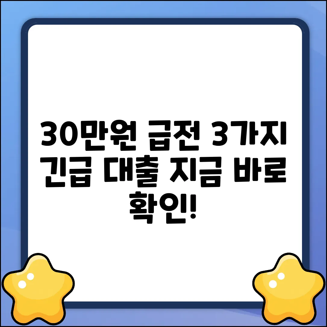 30만원 소액대출: 급할 때 3가지 방법!